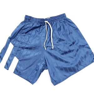 80s Mens Medium Color Block Soccer Shorts Blue USA